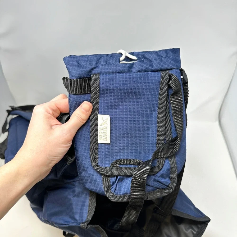 Eddie‎ Bauer Roll Top Backpack Navy + Bottle Accessory Bag